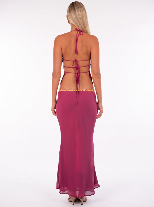 Sequin Floral Halter Set