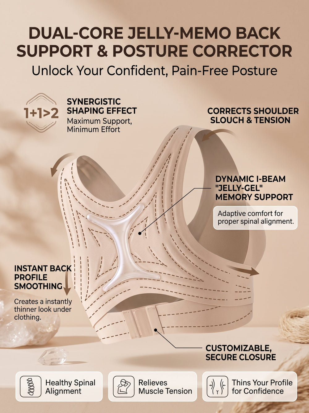 Posture-Sculpting Seamless Support Bra