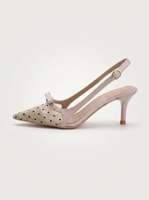 Pointed Toe Kitten Slingback