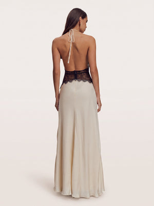 Lace Corset Halter Maxi