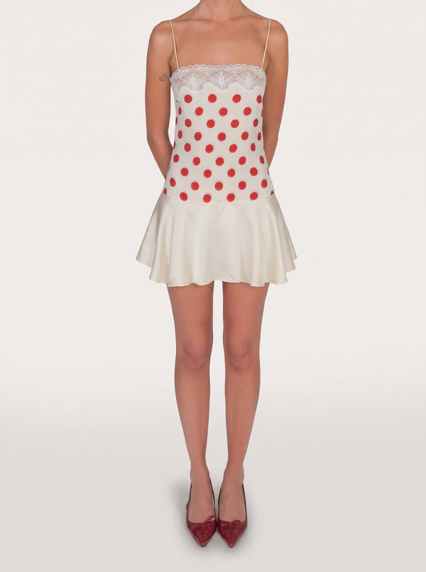 Polka Dot Lace Mini Dress