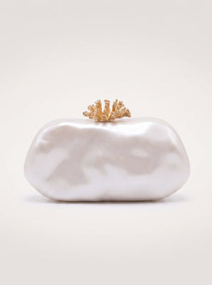 Pearl Coral Clasp Clutch