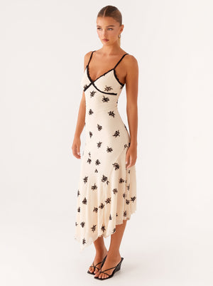 Lace Trim Floral Slip Dress