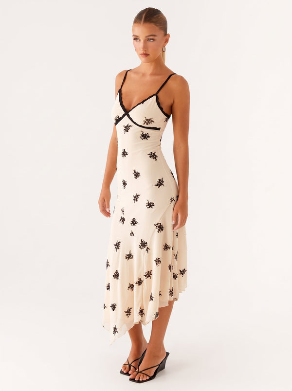 Lace Trim Floral Slip Dress