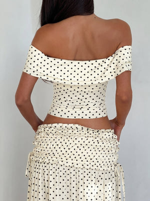 Polka Dot Off-Shoulder Co-ord Set