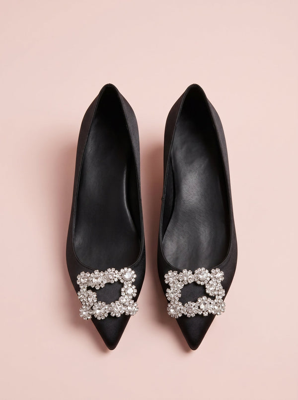 Crystal Buckle Pointed Flat