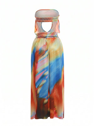 Rhine Strapless Slit Maxi
