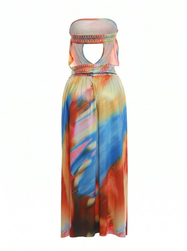 Rhine Strapless Slit Maxi